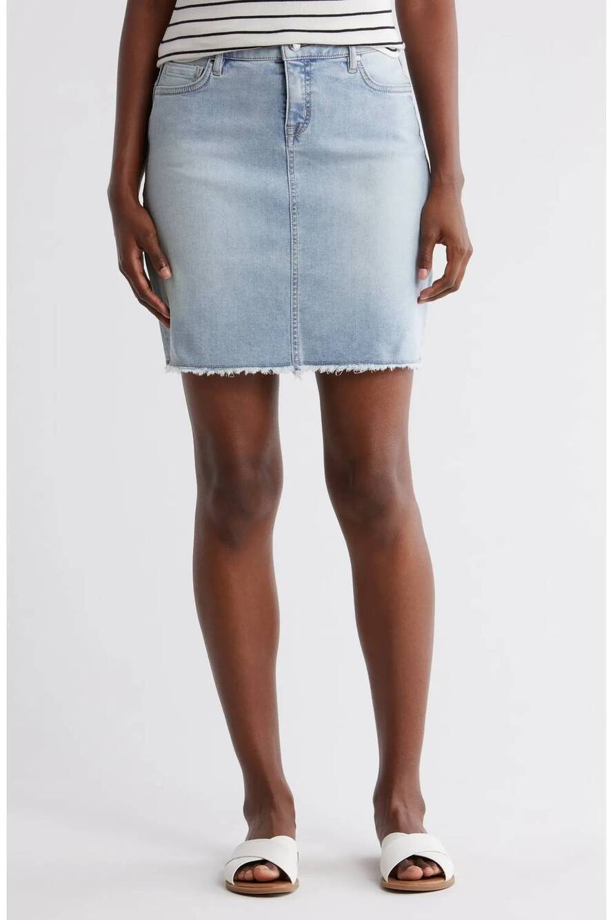 NEW TOMMY BAHAMA women's boracay indigo raw edge skirt in bleach wash